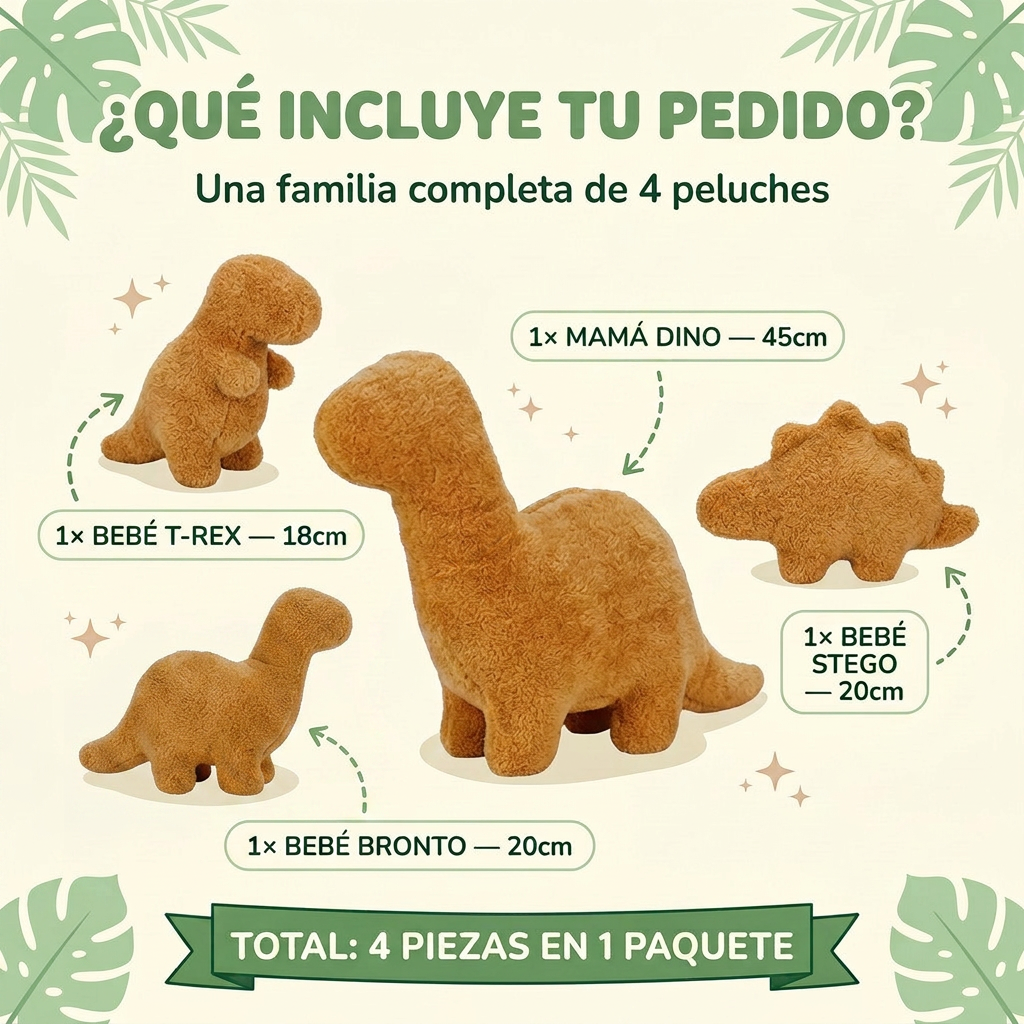 Nuggetsaurios de Peluche (Familia) – Suave y Abrazable